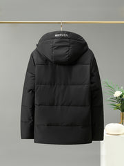 Men's Padded Hooded Coat Warm Windproof Jacket Winter