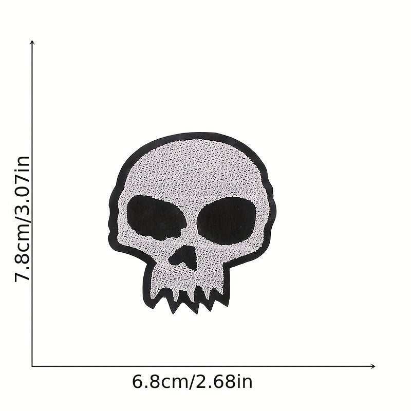 9pcs Skull Iron On Patches Sew On Embroidered Applique Repair Patch DIY Crafts