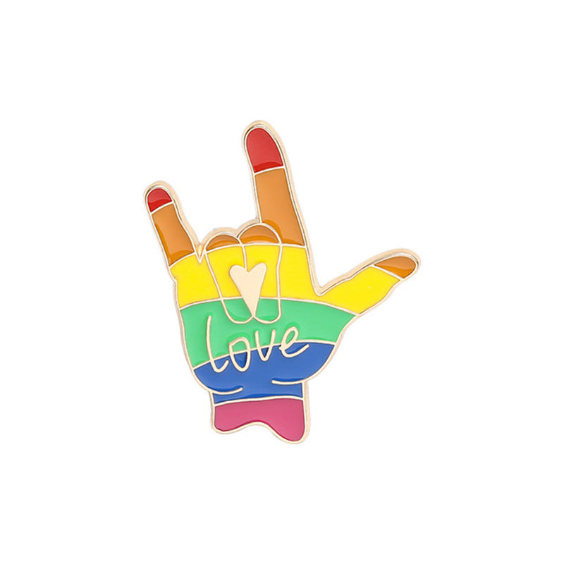 LGBT Rainbow Love Brooch for Men
