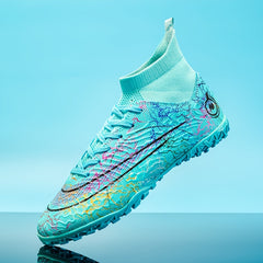 Boy's High Top Turf Football Boots TF Soccer Cleats