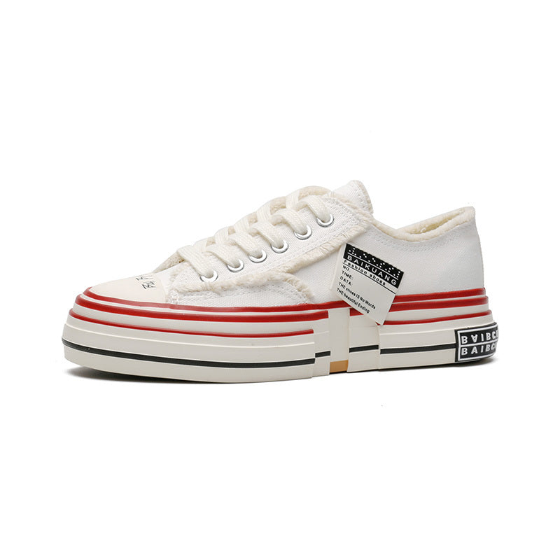 Women's Platform Canvas Lace up Skate Shoes