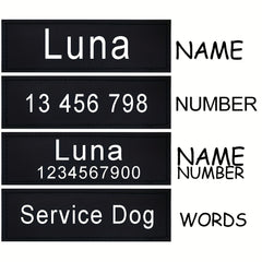 Personalized Reflective Letter Dog Harness Label