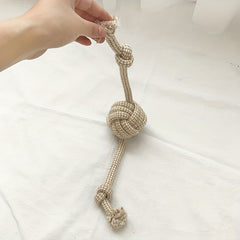 Durable Cat & Dog Teaser Toy Teeth Cleaning Star Wand Rope Knot