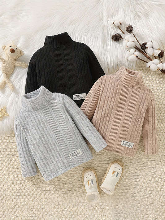 Baby Boys Striped Turtleneck T shirt 3pcs set