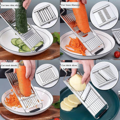 6 in 1 Vegetable Cutter Slicer Grater Chopper Shredder Stainless Steel