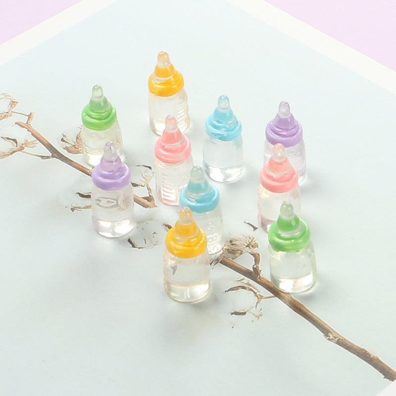 10pcs Mini 3D Milk Bottles & 5 Combinations DIY Decorations for Doll Houses OB11