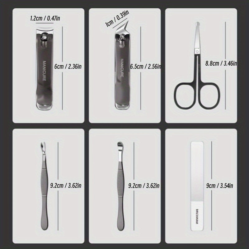 6pcs Portable Nail Clippers Manicure Tool Set