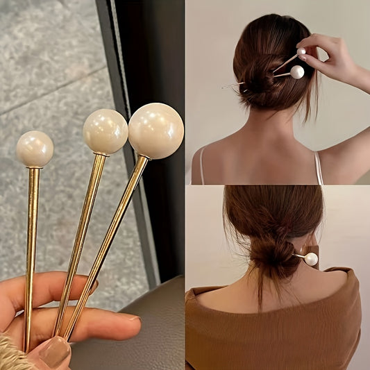Faux Pearl Hairpin Hair Stick Metal Style Hairpin Hair Accessories