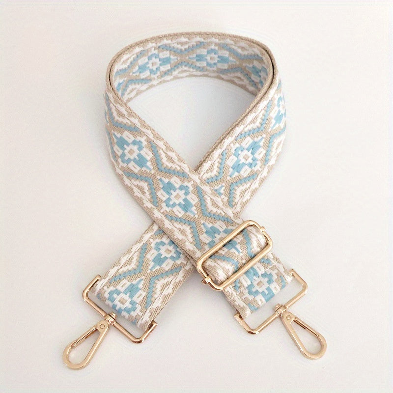 Ethnic Style Wide Shoulder Strap for Bag Nylon Adjustable Replacement Belt