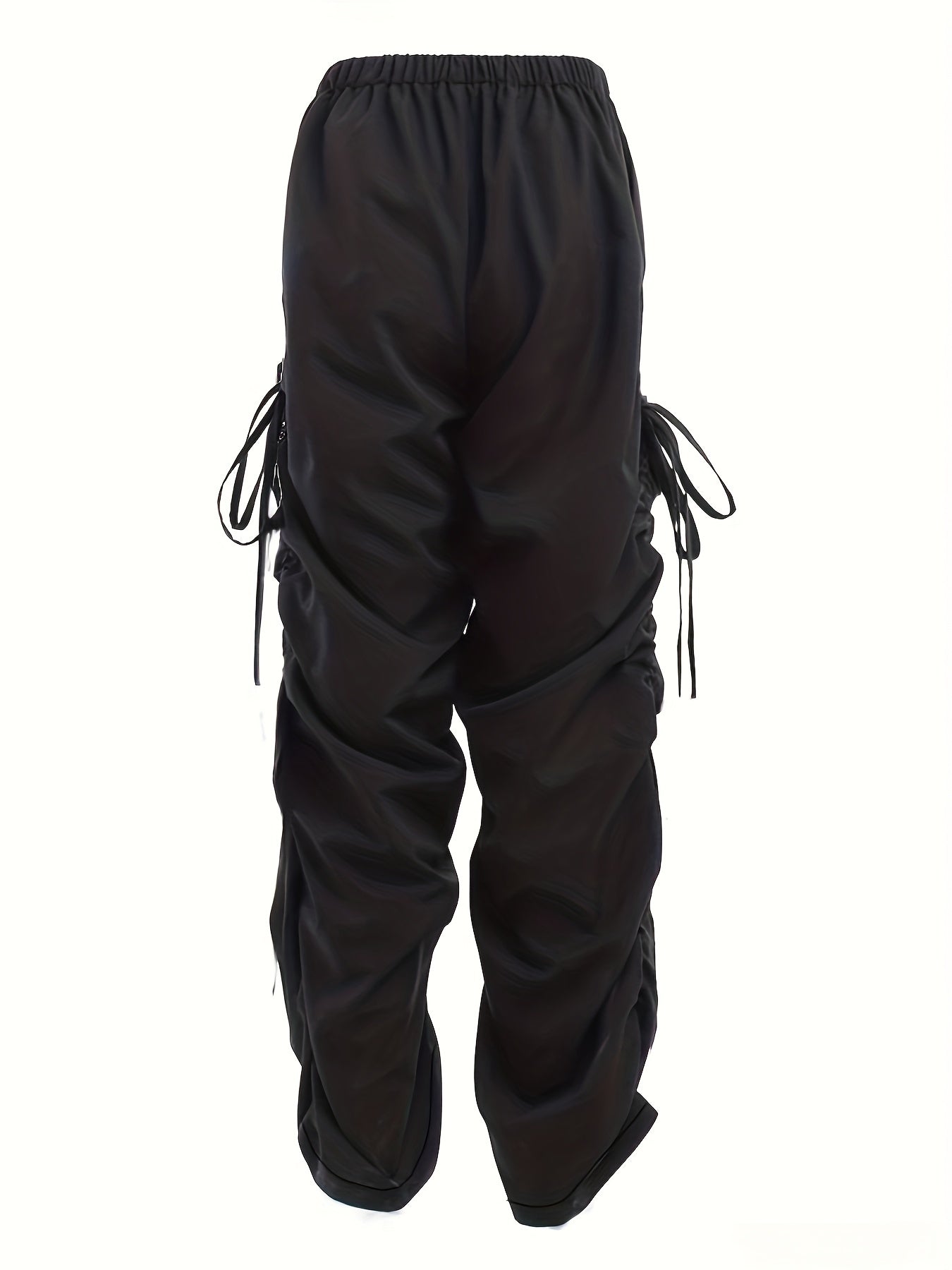  High Rise Ruched Straight Leg Pants