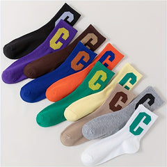 10 Pairs Letter Print Socks Women's Stockings