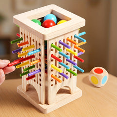 Colorful Wooden Dice Game for Kids Fine Motor Skills Development & Counting