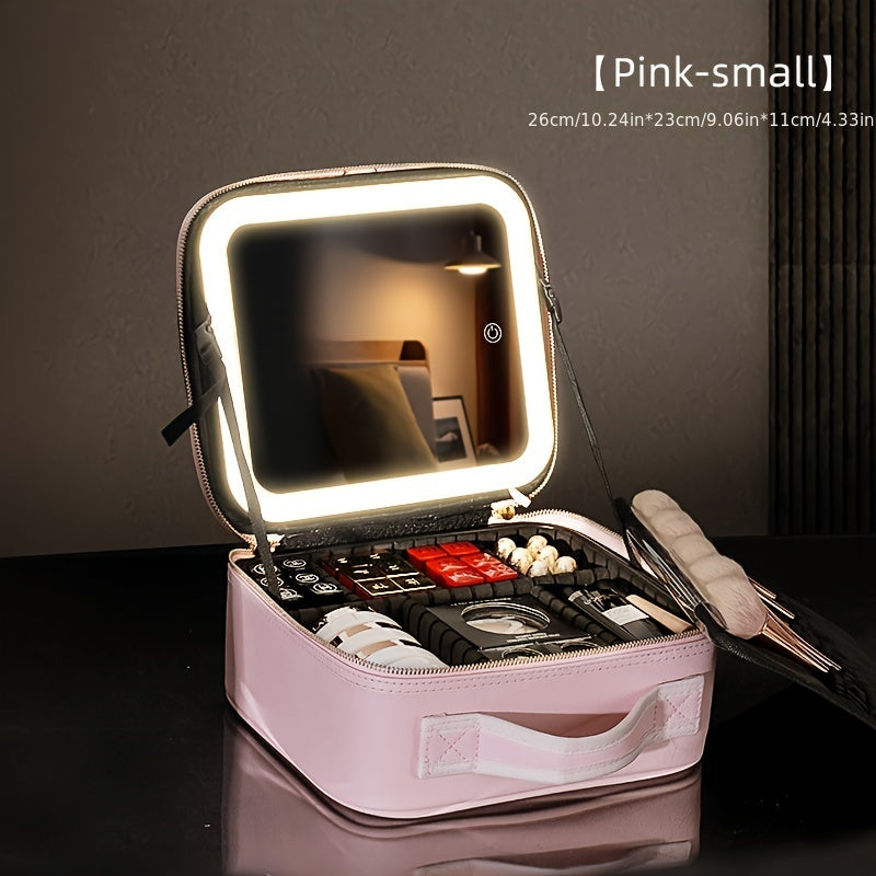 Portable Lighted Makeup Bag 3 Colors Travel Cosmetic Case