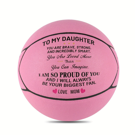 Engraved Basketball To My Daughter From Mom PU leather Basketball Gift