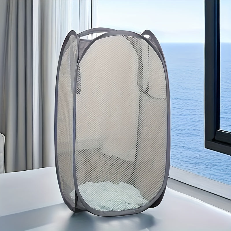 Portable Pop Up Mesh Laundry Hamper with Durable Handles