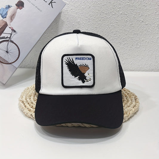 FREEDOM Eagle Patch Trucker Hat Embroidery Mesh Baseball Cap