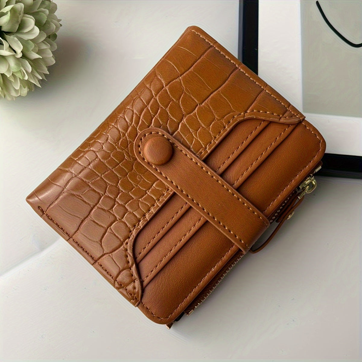 Crocodile Print Clutch Wallet Card Case Coin Purse