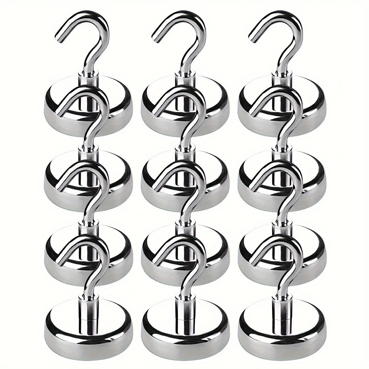 10pcs Stainless Steel Magnetic Wall Hooks Heavy Duty Hooks For Hanging Punch