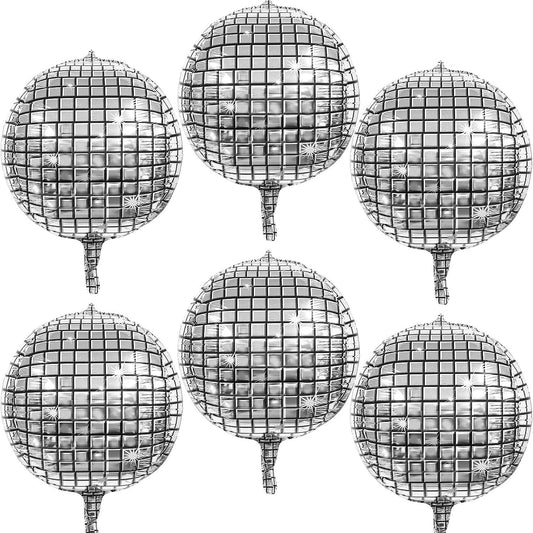 6pcs 4D 55 88 Cm Disco Balloon Set Silvery Wedding Birthday Party Decor