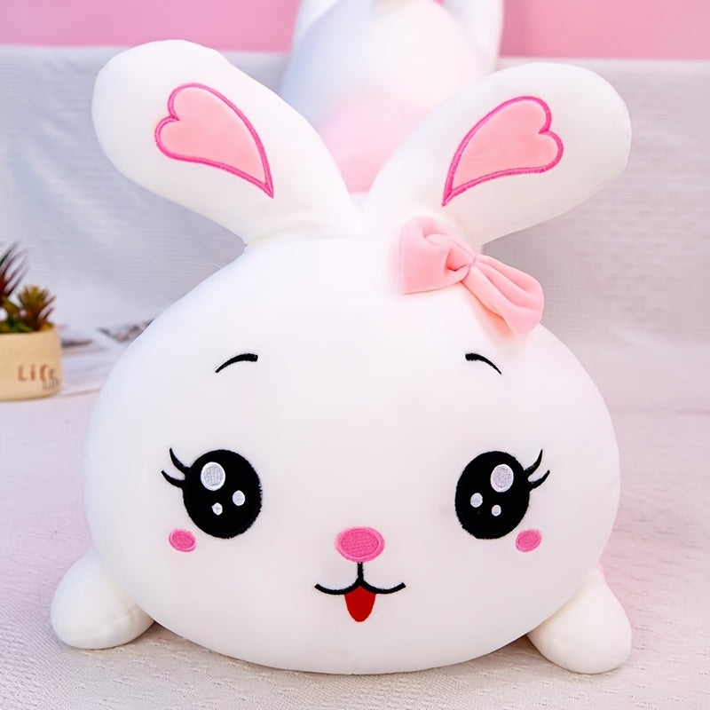 Pink Cartoon Rabbit Plush Pillow Soft Toy with Heart Ears