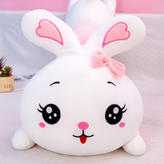 Pink Cartoon Rabbit Plush Pillow Soft Toy with Heart Ears
