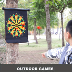 Double Sided Magnetic Dart Board with 4 Darts Set