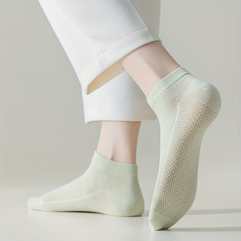 4 Pairs Solid Socks Comfy & Breathable All match Women's Stockings
