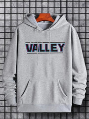 VALLEY Print Hoodie Men's Casual Graphic Pullover Hooded Sweatshirt