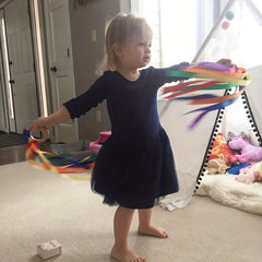 Wooden Ribbon Ring Toy Circle Toy With Bells For Kids