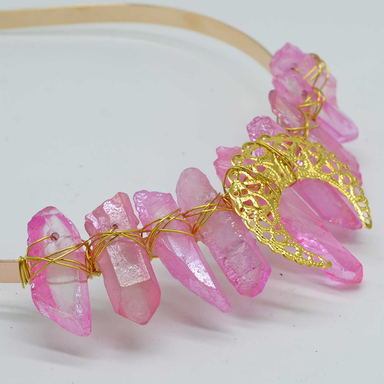 Moon Quartz Crown Hairband Rhinestone Tiara Mermaid Headband