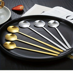 3pcs Stainless Steel Dessert Spoon Modern Stirring Spoon Reusable