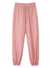 Solid Elastic Waist Cropped Pant Loose Comfy Summer Pants