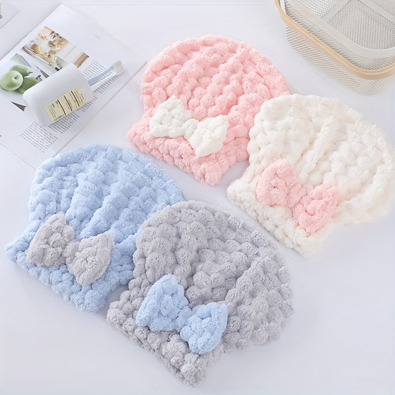 Thick Hair Towel & Absorbent Shower Cap Set - Soft & Skin-friendly