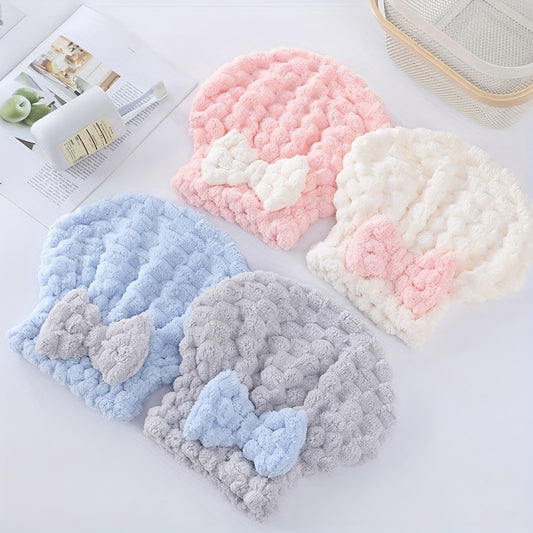Thick Hair Towel & Absorbent Shower Cap Set - Soft & Skin-friendly