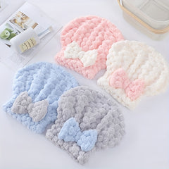 Thick Hair Towel & Absorbent Shower Cap Set - Soft & Skin-friendly