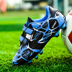 Boys Anti Skid Soccer Cleats Hook Loop Fastener Breathable Colorful