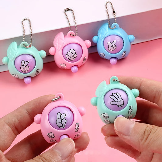 24pcs Mini Rock Paper Scissors Keychain Pendants Colorful Assortment