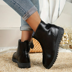 Zipper Front Winter Flat Sneakers Women's Boots