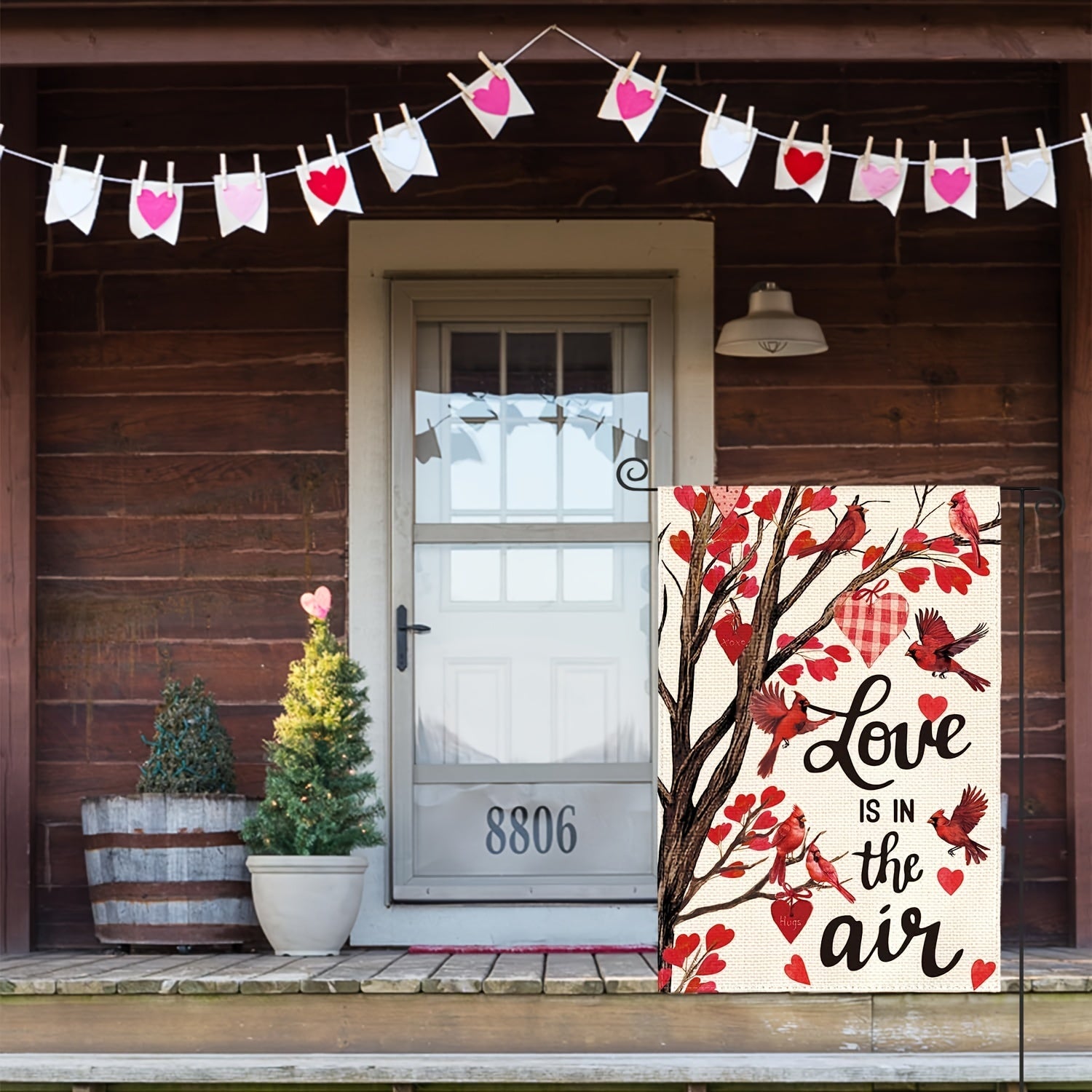 Valentine Floral Garden Flag Double Sided Red Anniversary Yard Outdoor Flag