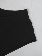 Women's Asymmetric Skinny Crop Tank Top Sexy Sleeveless Solid Top