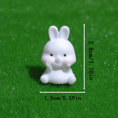 5pcs Mini Rabbit Resin Crafts Garden Potted Landscape Decoration
