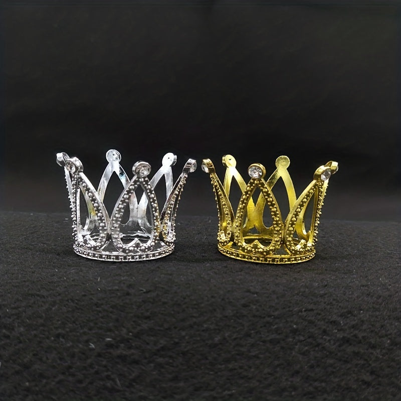 Mini Crown Cake Topper Tiara for Baby Shower Birthday Wedding Party