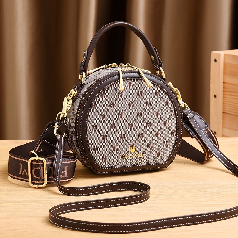 Stylish Vintage Pattern Handbag Faux Leather Shoulder Bag