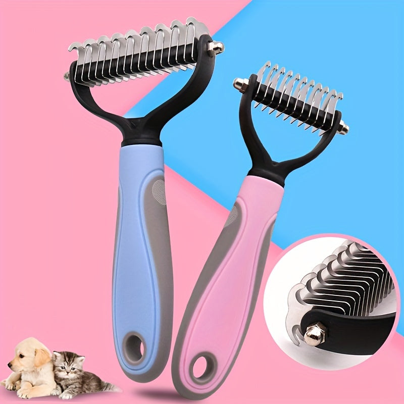 Double Sided Fur Knot Cutter & Hair Removal Comb for Pet Grooming