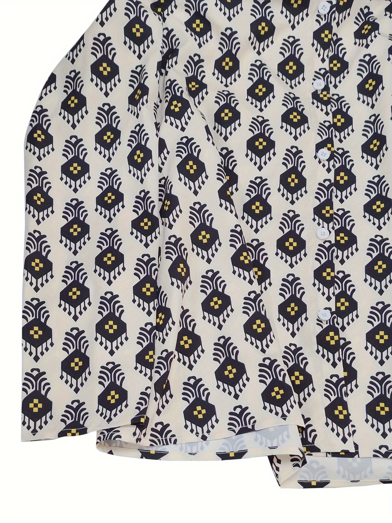  Allover Print Long Sleeve Shirt & Loose Pants Set