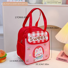 Cartoon Bear Lunch Bag Thermal Insulated Large Capacity Portable Food Storage
