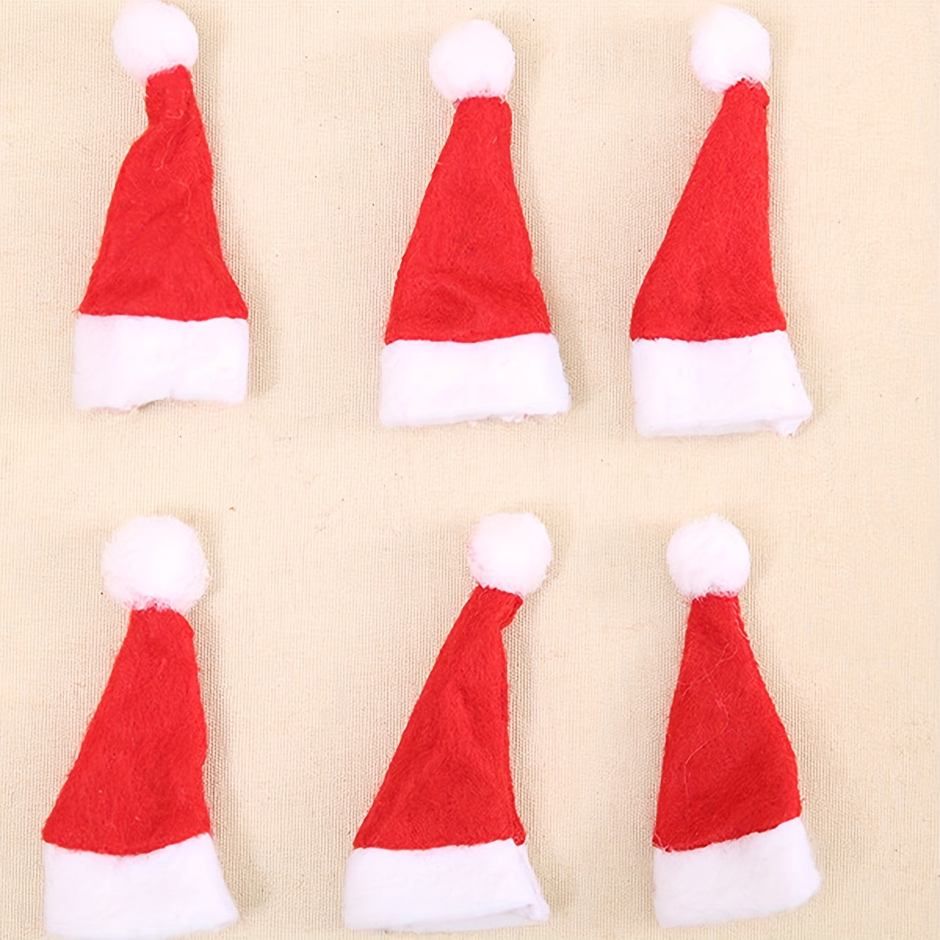 10pcs Christmas Lollipop Hat Non-woven Mini Christmas Hat Decorations