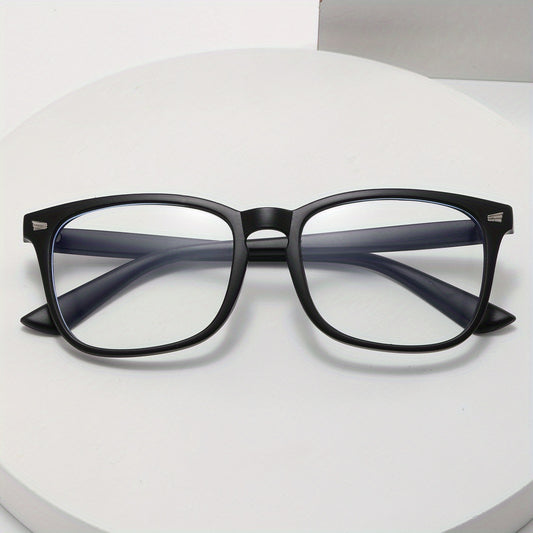 Square Frame Clear Lens Glasses Minimalist Metal Decor Eyewear Mod