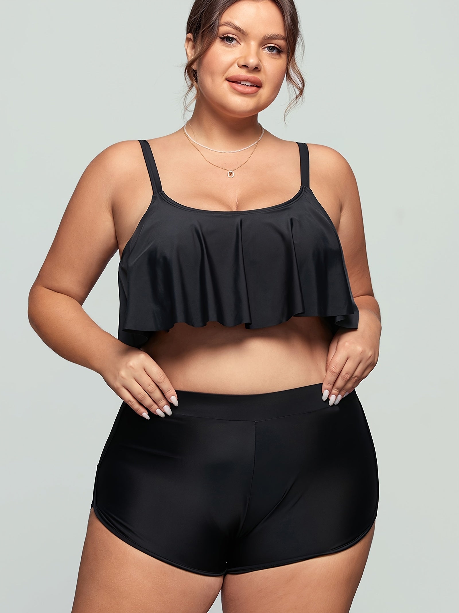  Ruffle Trim Bikini Set for Women