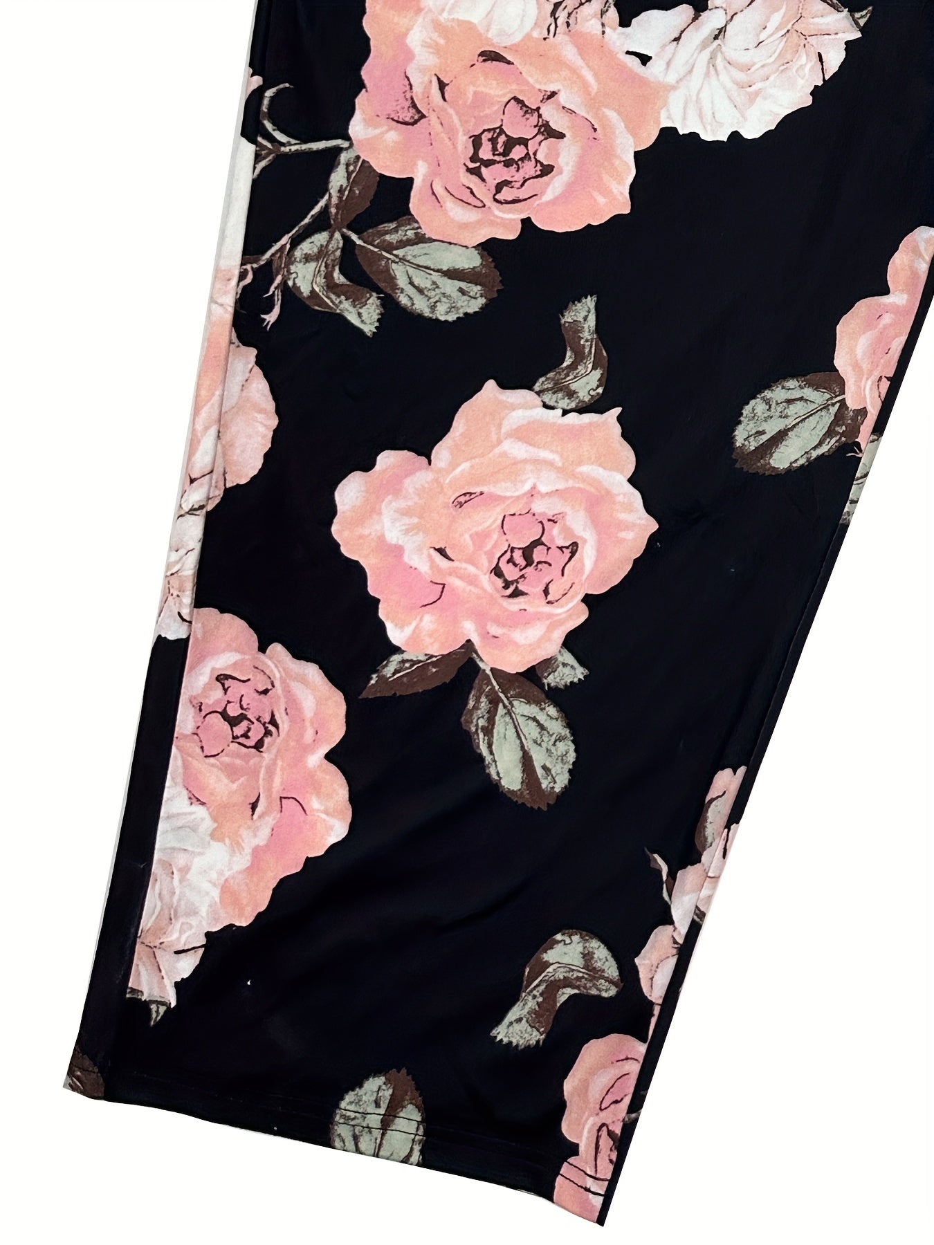 Women's Plus Floral Print High Rise Cropped Trouser